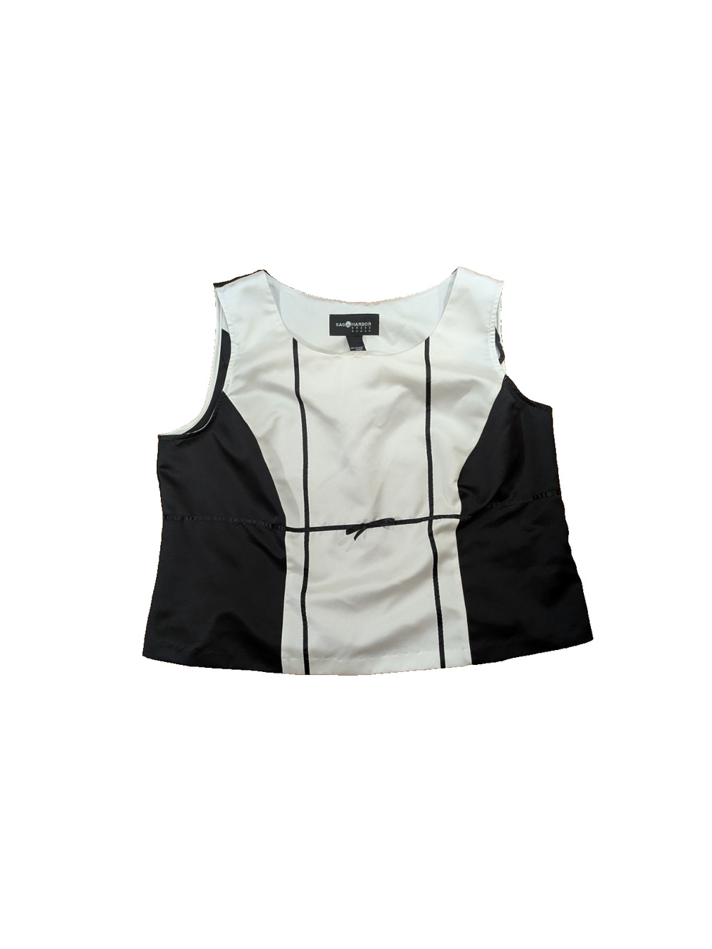 Sag Harbor Office Siren Downtown Girl Blouse Size 22W Black & White Color Block